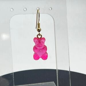 Crystal Haze Designer Nostalgia Pink  Resin Bear Earring Repaired Dangle *Single